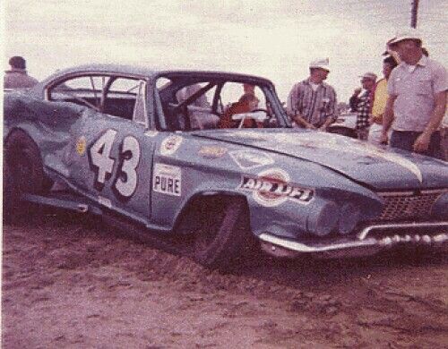 43 Petty crashed Plymouth late 50s.jpg