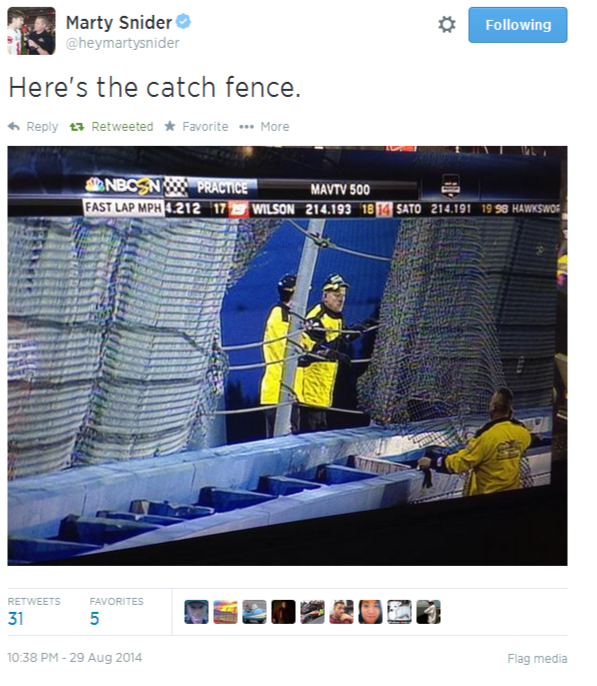 Marty Snider on Twitter  Here's the catch fence. http   t.co YgGYND49zg.png