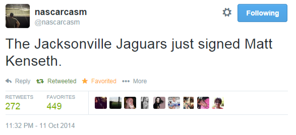 nascarcasm on Twitter   The Jacksonville Jaguars just signed Matt Kenseth. .png