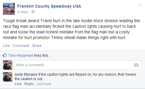 Tough break award Travis hurt in the late model... - Franklin County Speedway USA.png