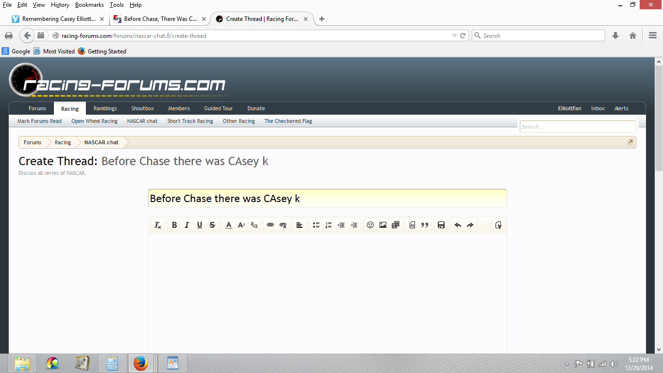 Before Chase there was Casey Elliott | Racing Forums