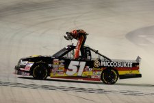 large_2009 Bristol Aug NCWTS race Kyle Busch bows to crowd.jpg